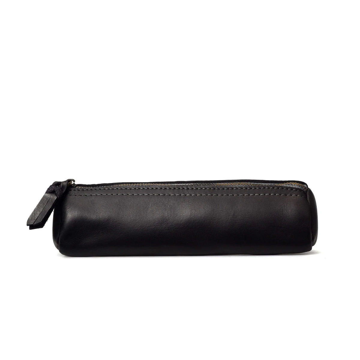 Pencil Case Genuine Leather Zipper Closure Portable Storage