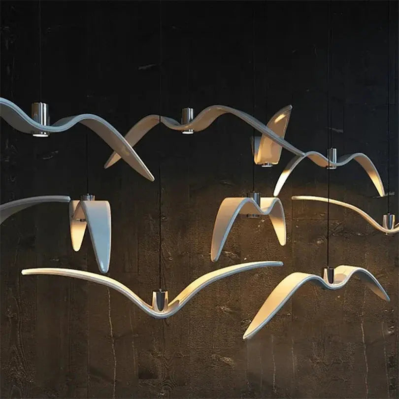 Pendant Lamp Bird-Shaped Metal & Acrylic Built-In 24W LED