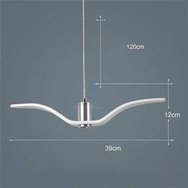 Pendant Lamp Bird-Shaped Metal & Acrylic Built-In 24W LED