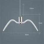 Pendant Lamp Bird-Shaped Metal & Acrylic Built-In 24W LED