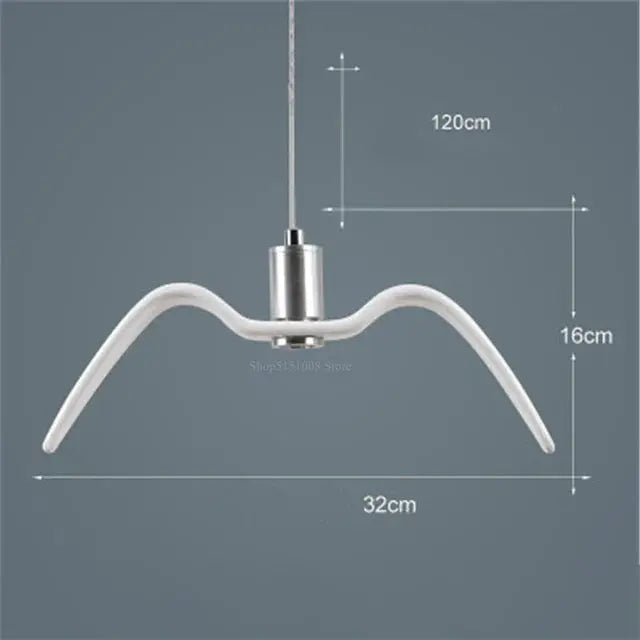 Pendant Lamp Bird-Shaped Metal & Acrylic Built-In 24W LED