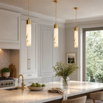 Pendant Light Alabaster Dimmable LED Adjustable Height