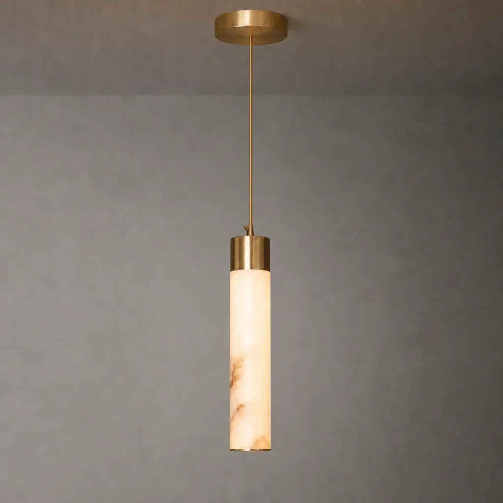 Pendant Light Alabaster Dimmable LED Adjustable Height