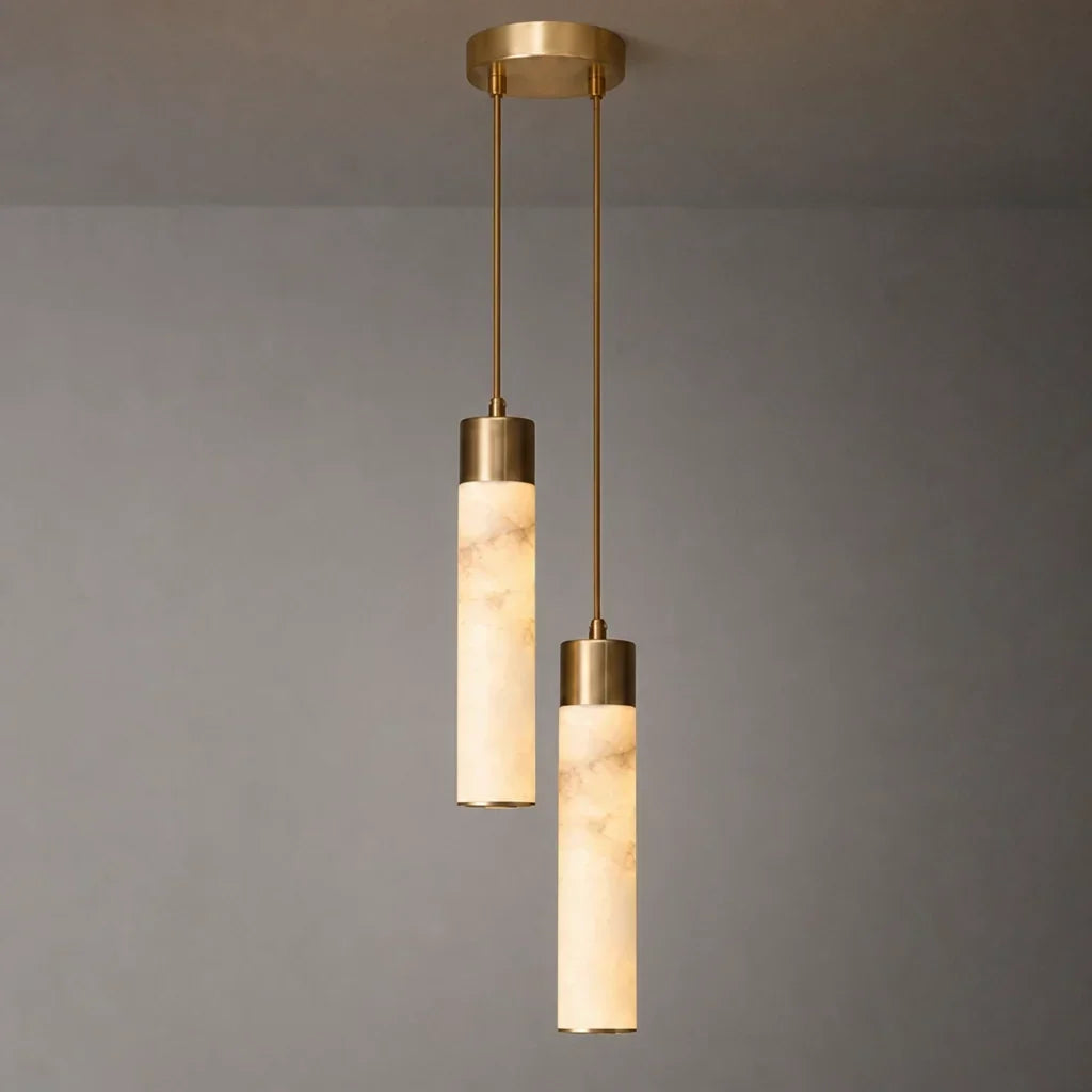Pendant Light Alabaster Dimmable LED Adjustable Height