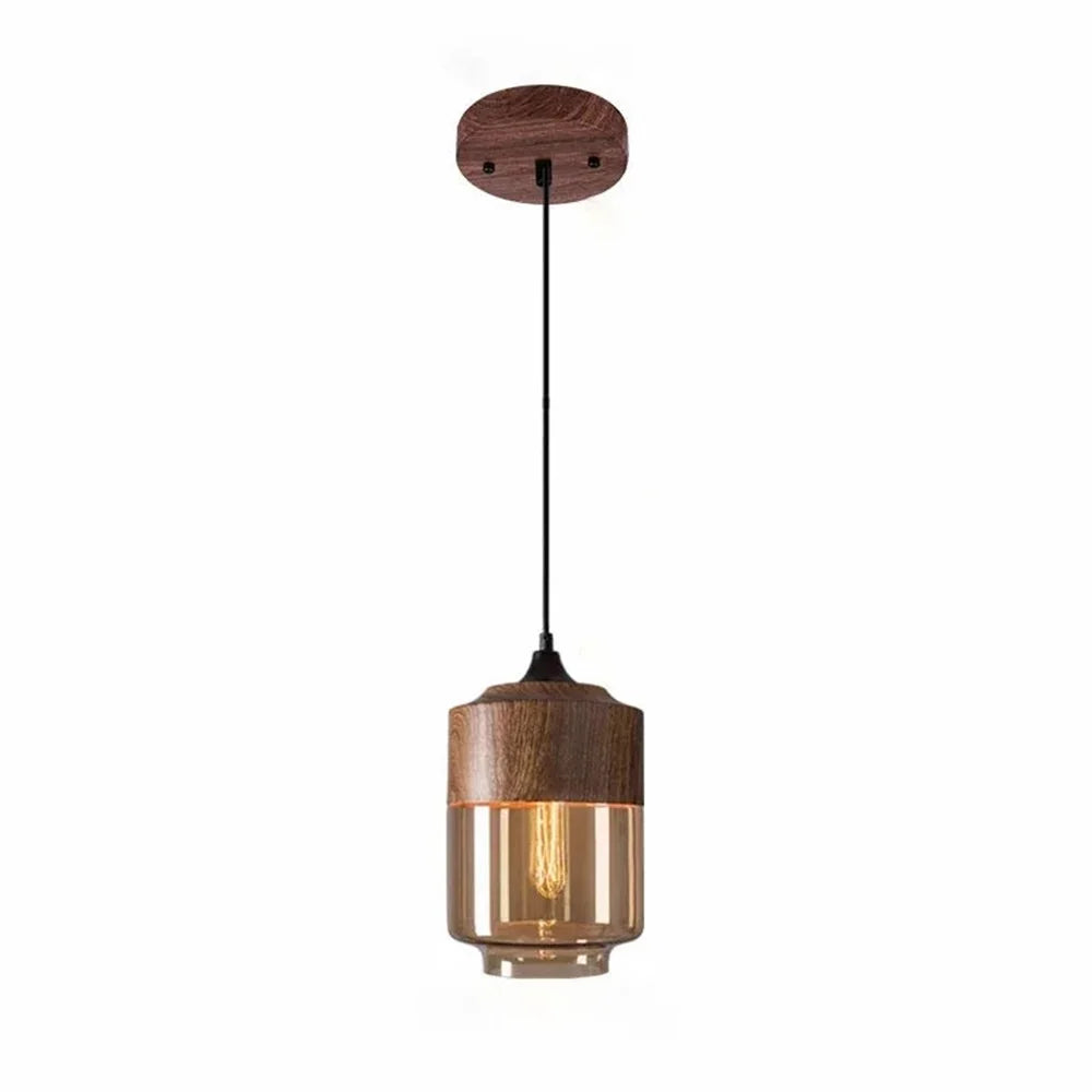Pendant Light Amber Glass Warm Vintage Glow
