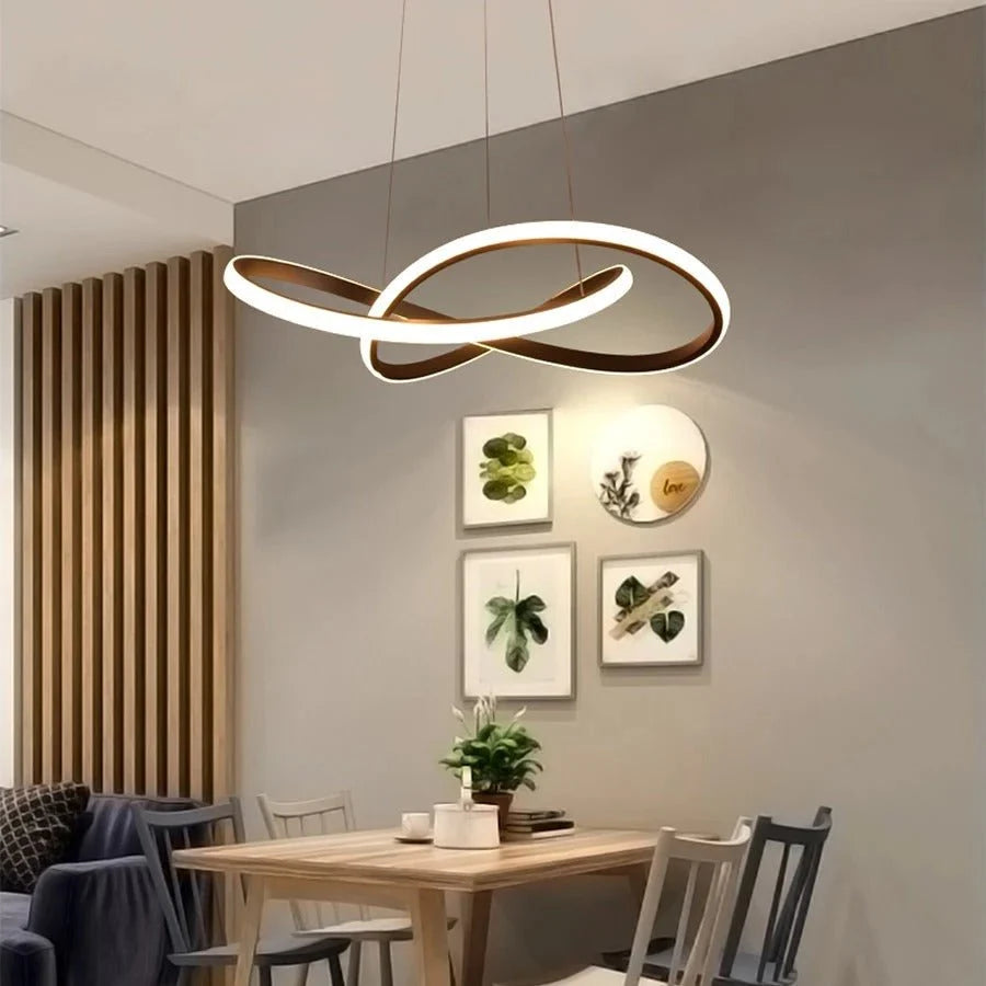 Pendant Light Clover Design Dimmable Integrated LED With Remote Control