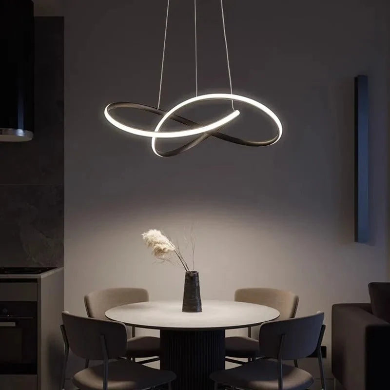Pendant Light Clover Design Dimmable Integrated LED With Remote Control
