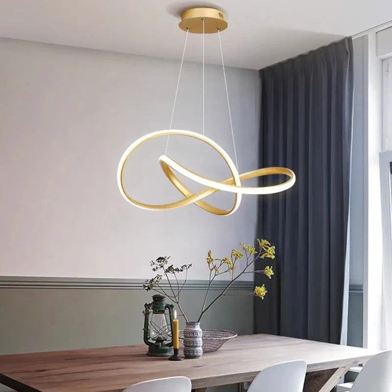 Pendant Light Clover Design Dimmable Integrated LED With Remote Control