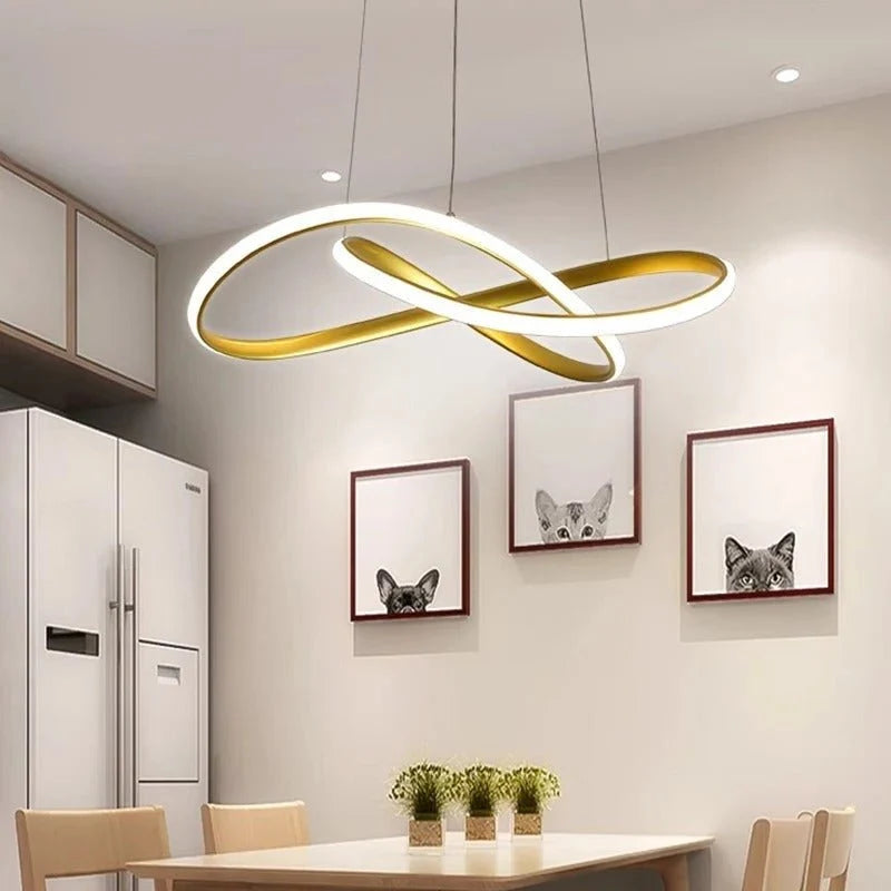 Pendant Light Clover Design Dimmable Integrated LED With Remote Control