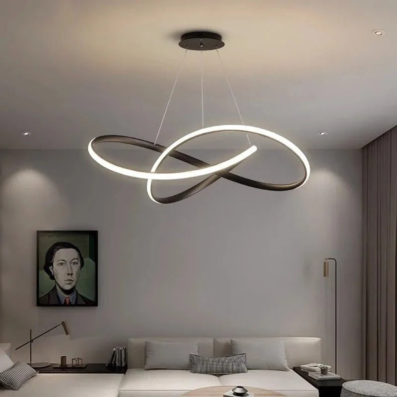 Pendant Light Clover Design Dimmable Integrated LED With Remote Control