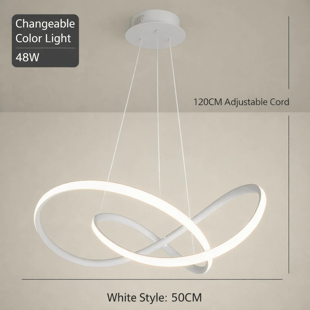 Pendant Light Clover Design Dimmable Integrated LED With Remote Control
