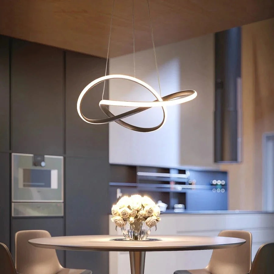 Pendant Light Clover Design Dimmable Integrated LED With Remote Control