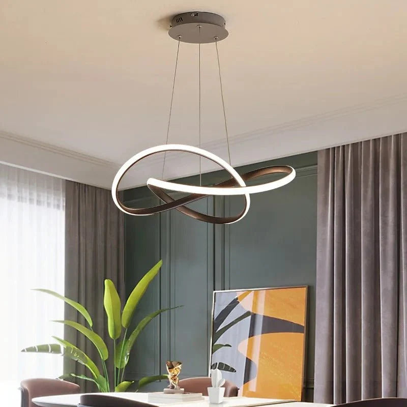 Pendant Light Clover Design Dimmable Integrated LED With Remote Control