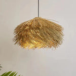 Pendant Light Handwoven Natural Straw Adjustable Cord