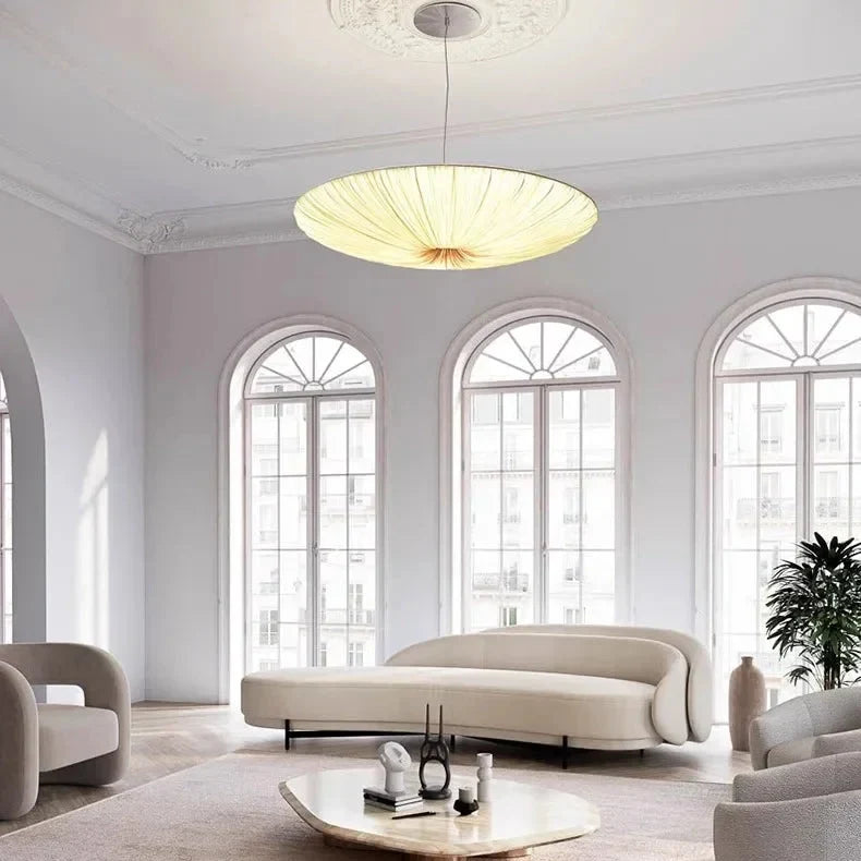 Pendant Light Pleated Fabric Soft Diffused LED