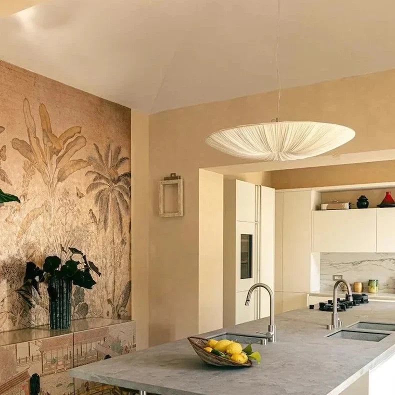Pendant Light Pleated Fabric Soft Diffused LED
