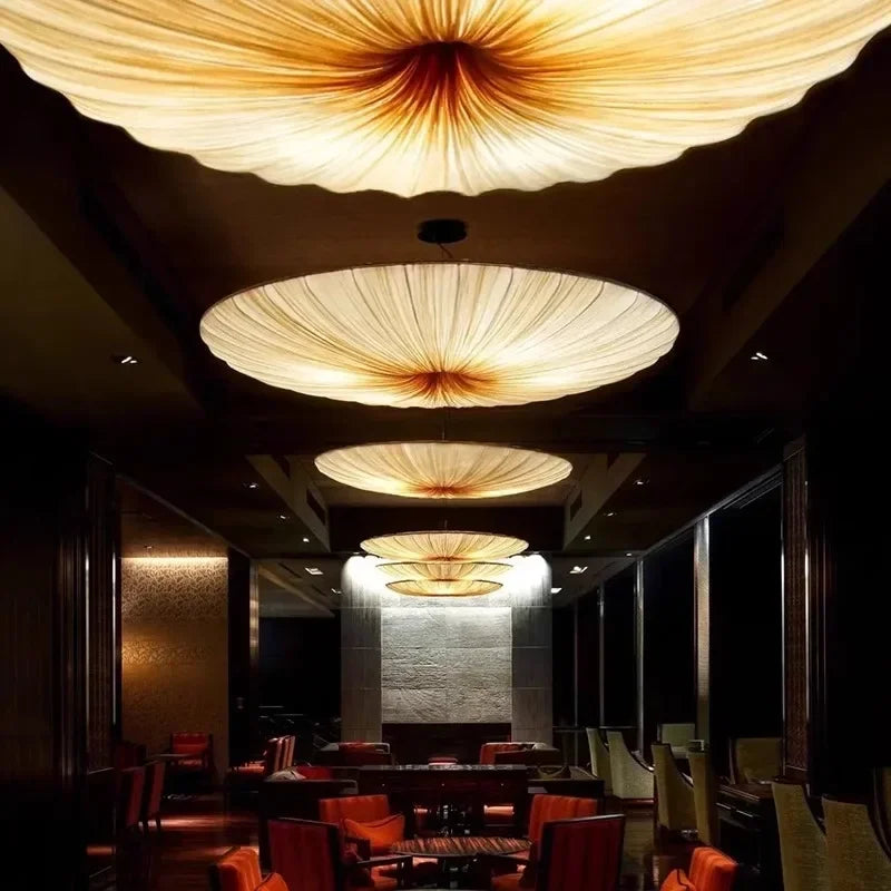 Pendant Light Pleated Fabric Soft Diffused LED