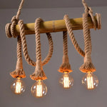 Pendant Light Rope & Bamboo Adjustable Length