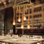 Pendant Light Rope & Bamboo Adjustable Length