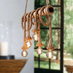 Pendant Light Rope & Bamboo Adjustable Length