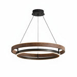 Pendant Light Round Wood-Look Finish Dimmable