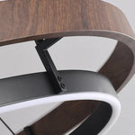 Pendant Light Round Wood-Look Finish Dimmable