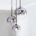 Pendant Light Three Glass Globes Height Adjustable
