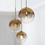 Pendant Light Three Glass Globes Height Adjustable