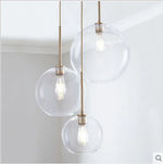 Pendant Light Three Glass Globes Height Adjustable