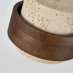 Pendant Light Travertine Stone Adjustable Height Warm Glow