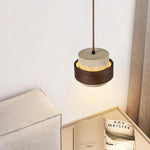 Pendant Light Travertine Stone Adjustable Height Warm Glow