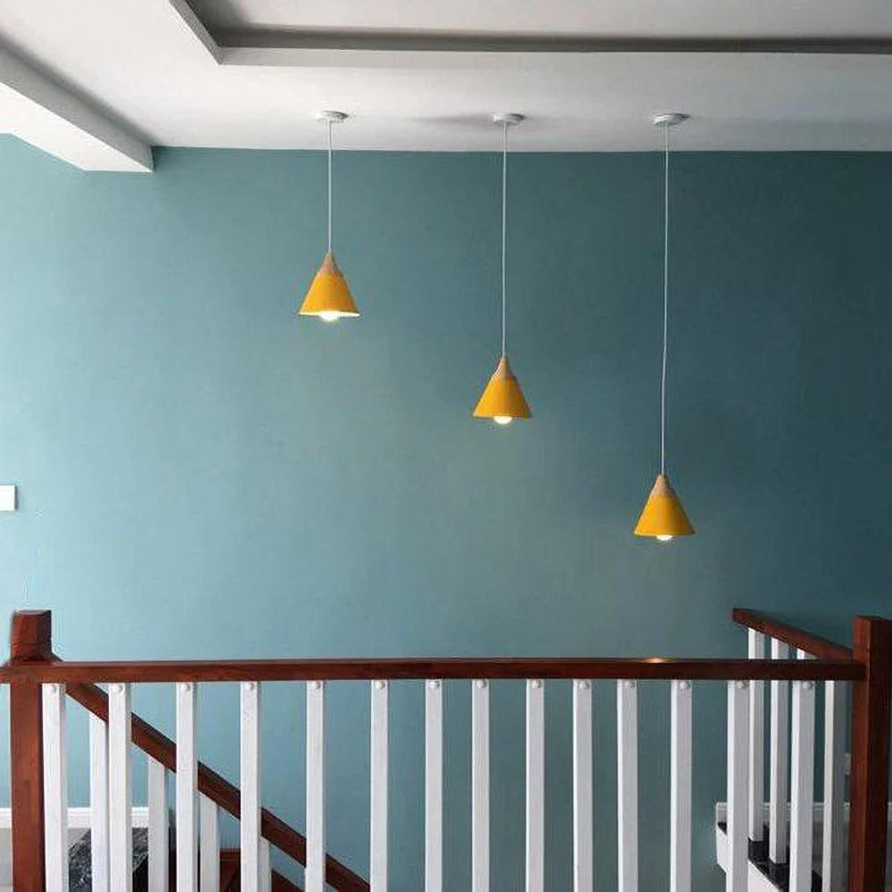Pendant Light Wood & Metal Height-Adjustable Cable