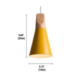 Pendant Light Wood & Metal Height-Adjustable Cable