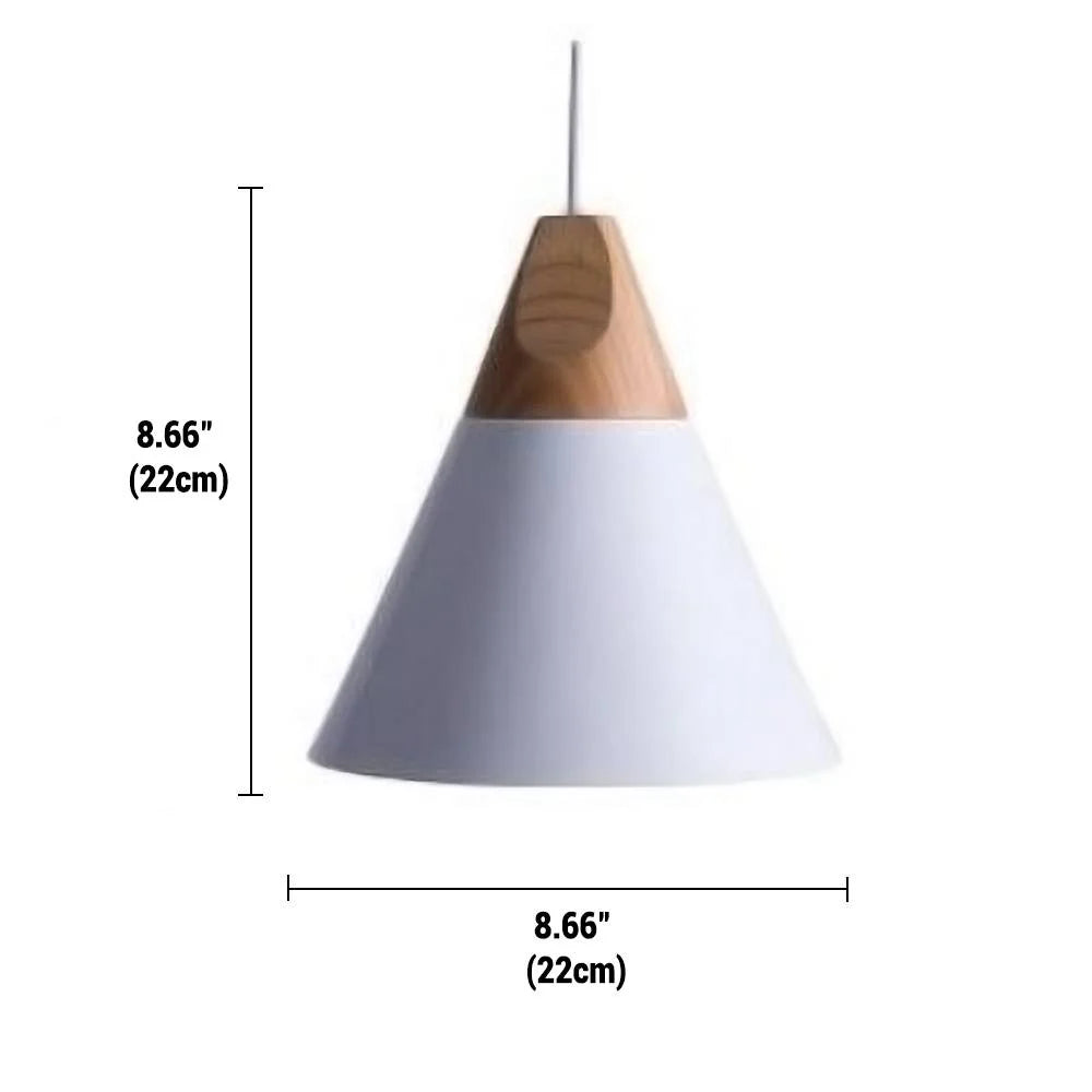 Pendant Light Wood & Metal Height-Adjustable Cable