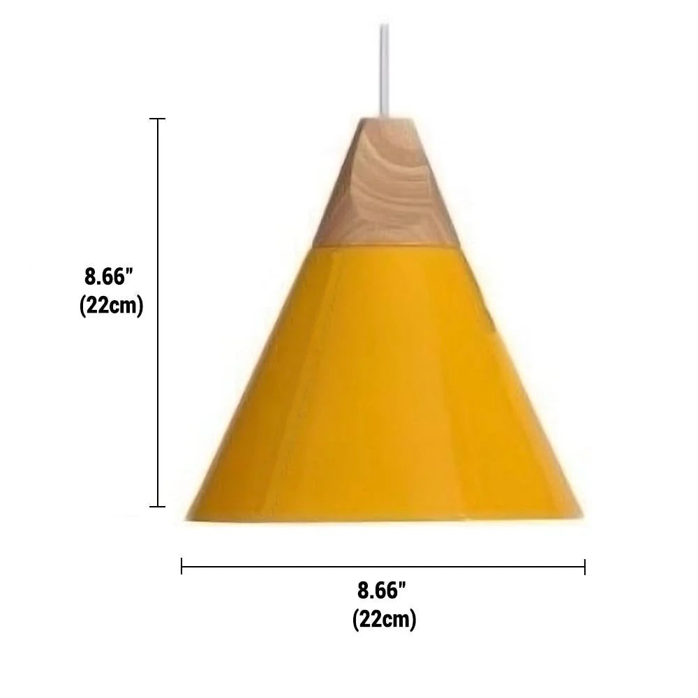 Pendant Light Wood & Metal Height-Adjustable Cable
