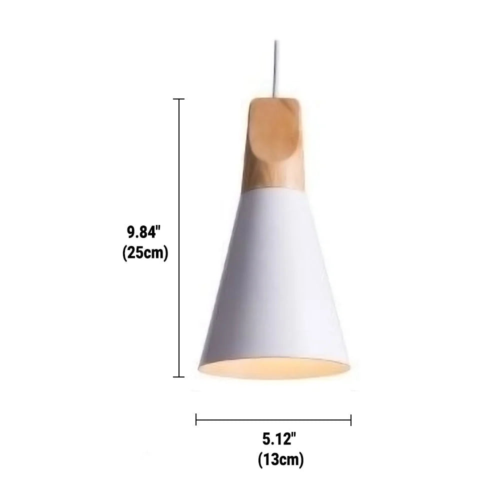 Pendant Light Wood & Metal Height-Adjustable Cable