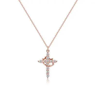 Pendant Necklace Crown And Cross Faith-Inspired Design