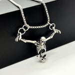 Pendant Necklace Metal Skeleton Design Adjustable Chain Tarnish-Resistant