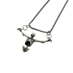 Pendant Necklace Metal Skeleton Design Adjustable Chain Tarnish-Resistant