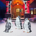 Penguin Christmas Decoration Lighted Weather-Resistant Set of 3