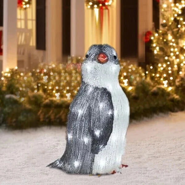 Penguin Christmas Decoration Lighted Weather-Resistant Set of 3