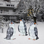 Penguin Christmas Decoration Lighted Weather-Resistant Set of 3