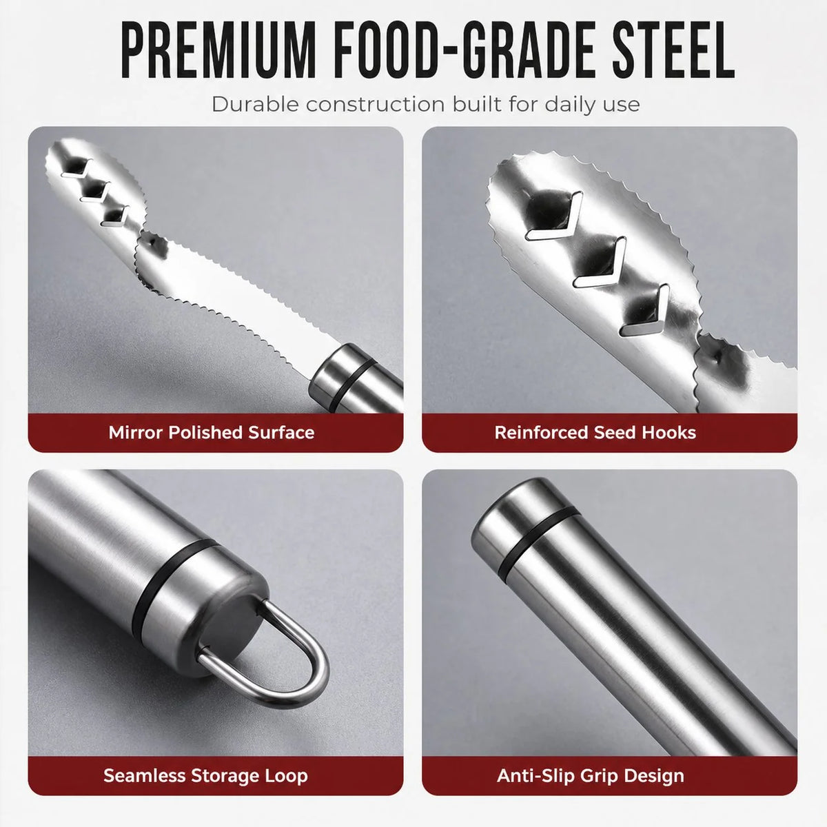 Pepper Corer Stainless Steel Serrated Blade Anti-Slip Grip