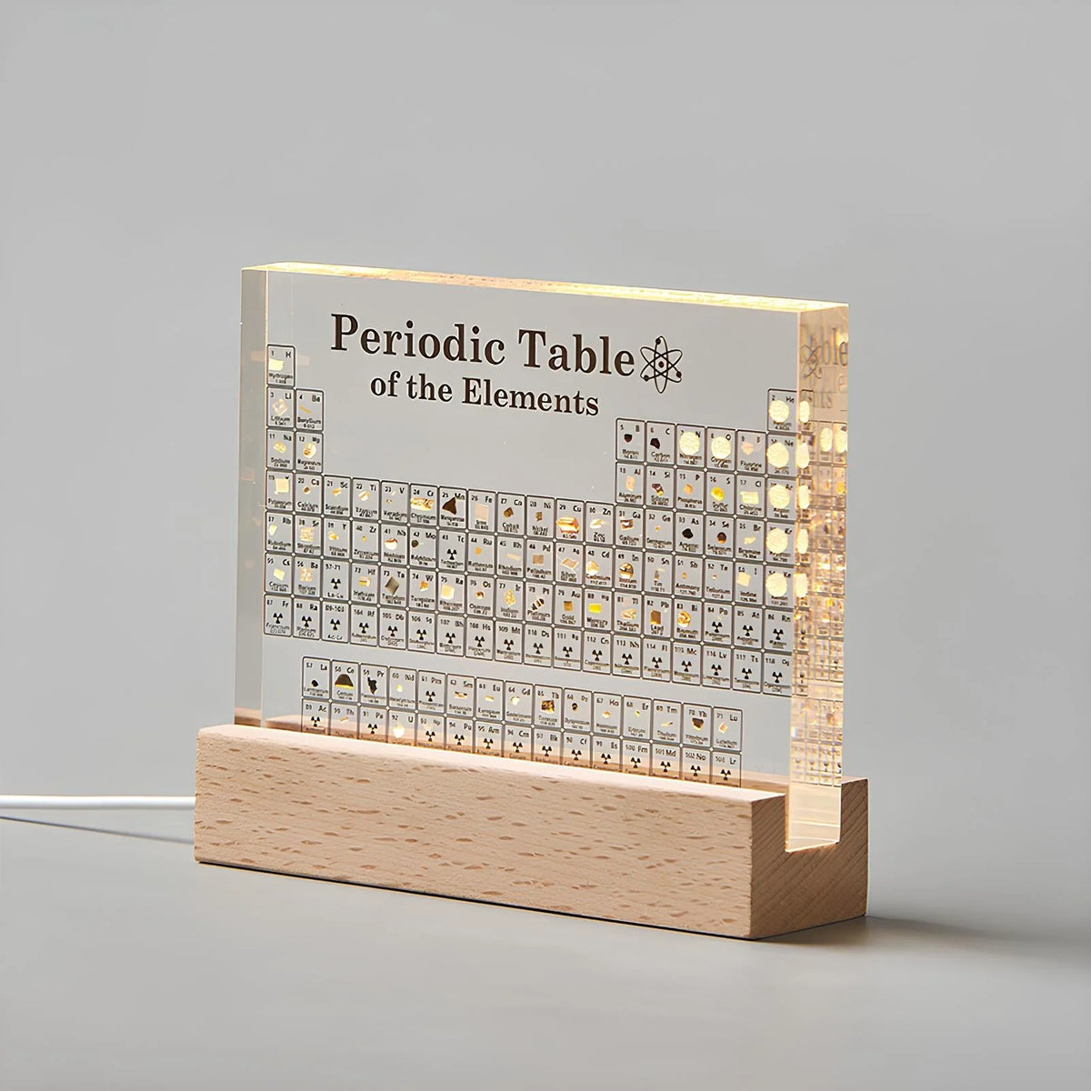 Periodic Table Display 83 Real Elements Integrated Lighting