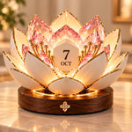 Perpetual Calendar Automatic Blooming Flower Design Desk Decor
