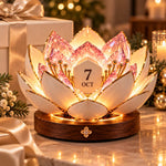Perpetual Calendar Automatic Blooming Flower Design Desk Decor