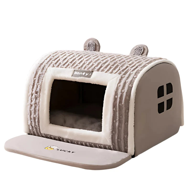 Pet Bed Calming Cave Machine Washable Non-Slip Bottom