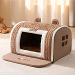 Pet Bed Calming Cave Machine Washable Non-Slip Bottom