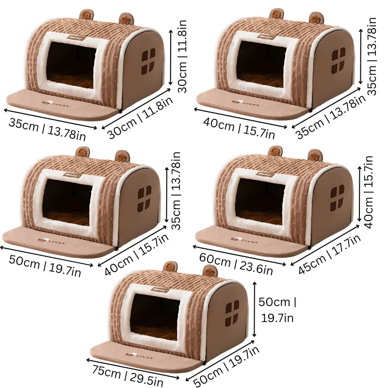 Pet Bed Calming Cave Machine Washable Non-Slip Bottom