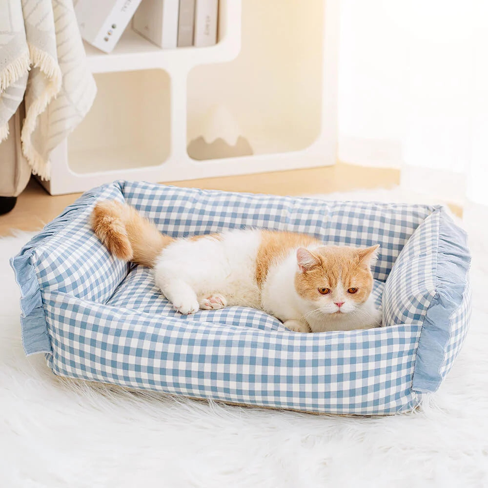 Pet Bed Cotton Raised Edge Removable Machine-Washable Cover